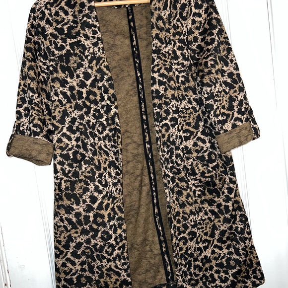 ❤️ ADYSON PARKER ROLL TAB LONGLINE ANIMAL PRINT JACKET WINTER WORK WEAR - Picture 2 of 8
